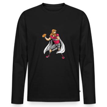 Rugby Footballeur Super-héros Football - T-shirt manches longues Premium bio Homme - noir - Devant - Nico (187cm)