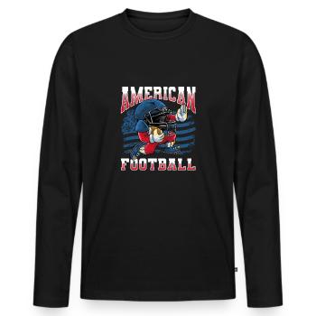 Fußballer Quarterback American Football - Männer Premium Bio Langarmshirt - Schwarz - Vorne - Nico (187cm)