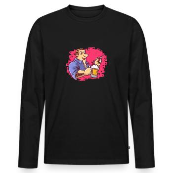 Dart Dart Dard Bière Et Fléchette - T-shirt manches longues Premium bio Homme - noir - Devant - Nico (187cm)