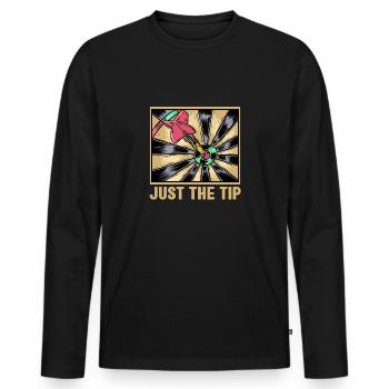 Dartist Just The Tip Fléchette Flèche Oeil - T-shirt manches longues Premium bio Homme - noir - Devant - Nico (187cm)