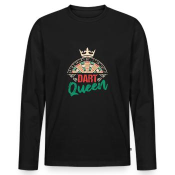 Dartist Dart Queen Bullseye Arrow Dart - T-shirt manches longues Premium bio Homme - noir - Devant - Nico (187cm)