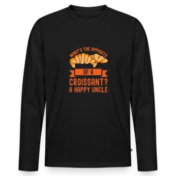 Croissant Happy Uncle Patissier Baking - Men's Premium Organic Long Sleeve Shirt - black - Front - Nico (187cm)