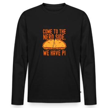 Bäcker-Nerd-Seite, wir haben Pi Baking - Männer Premium Bio Langarmshirt - Schwarz - Vorne - Nico (187cm)
