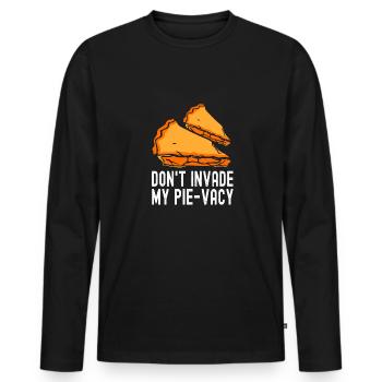 Baker Dont Invade My Pievacy Baking - Men's Premium Organic Long Sleeve Shirt - black - Front - Nico (187cm)