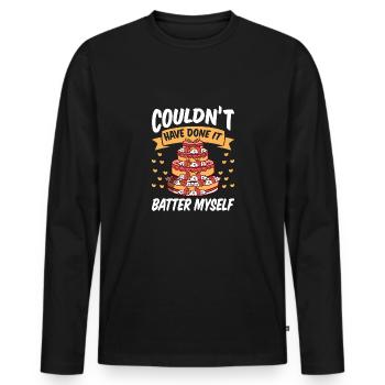 Patissier Done It Batter Myself Baking - Men's Premium Organic Long Sleeve Shirt - black - Front - Nico (187cm)