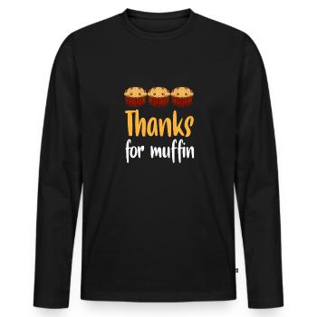 Baking Cupcake Tart Thanks For Muffin - Men's Premium Organic Long Sleeve Shirt - black - Front - Nico (187cm)
