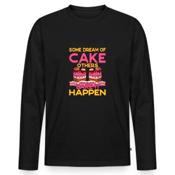 boulanger pâtissier bake it happen pâtisserie - T-shirt manches longues Premium bio Homme - noir - Devant - Nico (187cm)
