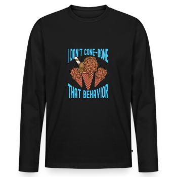 I Done-done Behavior Frosty Cream - Männer Premium Bio Langarmshirt - Schwarz - Vorne - Nico (187cm)