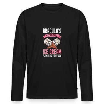 Dracula's Favorite Vein-illa Cream - Men's Premium Organic Long Sleeve Shirt - black - Front - Nico (187cm)
