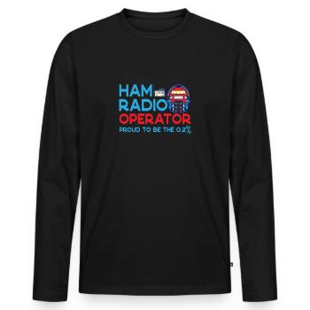 Amateur Proud To Be The 0.2% Ham Radio - Men's Premium Organic Long Sleeve Shirt - black - Front - Nico (187cm)