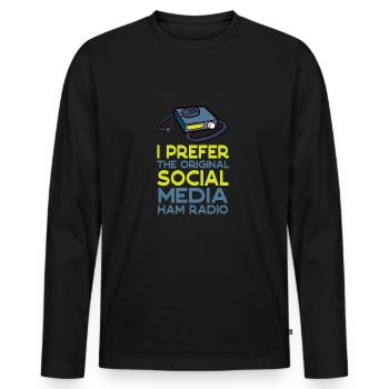Amateur Original Social Media Amateurfunk - Männer Premium Bio Langarmshirt - Schwarz - Vorne - Nico (187cm)
