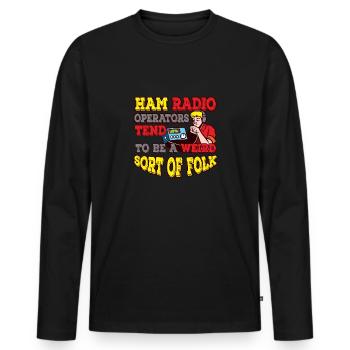 Amateur Weird Sort Of Folk Ham Radio - Men's Premium Organic Long Sleeve Shirt - black - Front - Nico (187cm)