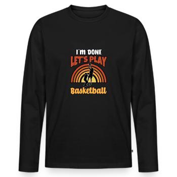 Sports J’en ai fini Jouer au basket - T-shirt manches longues Premium bio Homme - noir - Devant - Nico (187cm)