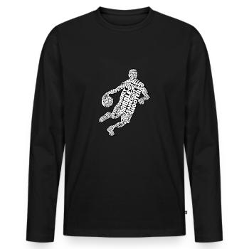 Basketball Kalligraphie Reifen Basketball - Männer Premium Bio Langarmshirt - Schwarz - Vorne - Nico (187cm)