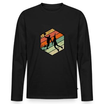 Sports Baller Retro Vintage Basketball - Men's Premium Organic Long Sleeve Shirt - black - Front - Nico (187cm)