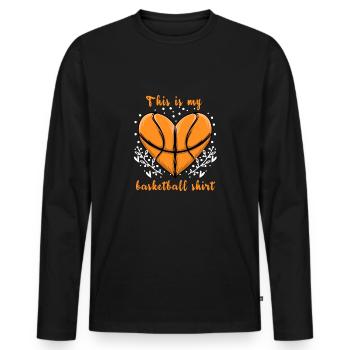 This My Shirt Sports Basketball - Men's Premium Organic Long Sleeve Shirt - black - Front - Nico (187cm)