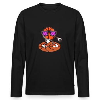 Basket Sports Baller Dabbing Basketball - Men's Premium Organic Long Sleeve Shirt - black - Front - Nico (187cm)
