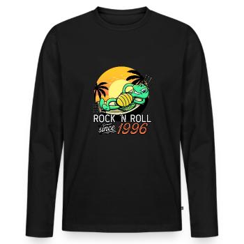 Tortue Rock N Roll Depuis 1996 Anniversaire - T-shirt manches longues Premium bio Homme - noir - Devant - Nico (187cm)