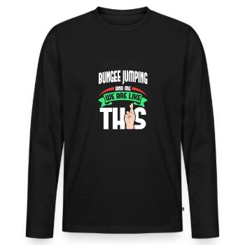 Saut à l’élastique moi sont comme - T-shirt manches longues Premium bio Homme - noir - Devant - Nico (187cm)