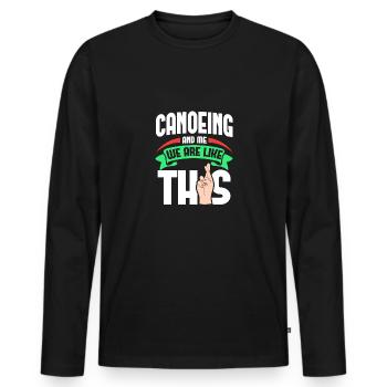 Canoë-moi, c’est comme - T-shirt manches longues Premium bio Homme - noir - Devant - Nico (187cm)
