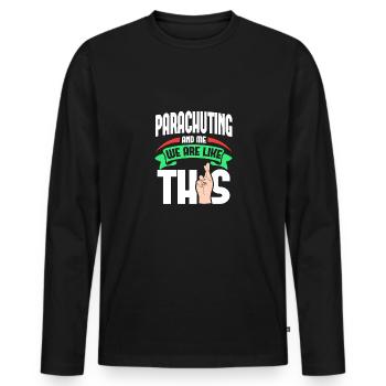 Fallschirmspringen mich sind wie - Männer Premium Bio Langarmshirt - Schwarz - Vorne - Nico (187cm)