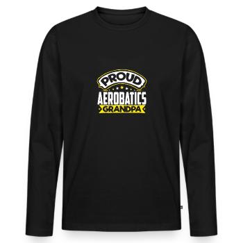 Sports Grandpa Aerobatics Grandpa - Men's Premium Organic Long Sleeve Shirt - black - Front - Nico (187cm)