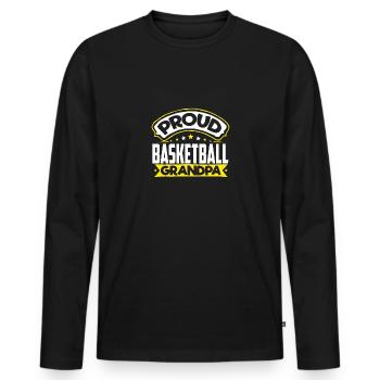 Sports Papy Basketball Papi - T-shirt manches longues Premium bio Homme - noir - Devant - Nico (187cm)