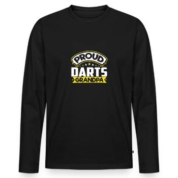 Sport Opa Darts Opa - Männer Premium Bio Langarmshirt - Schwarz - Vorne - Nico (187cm)