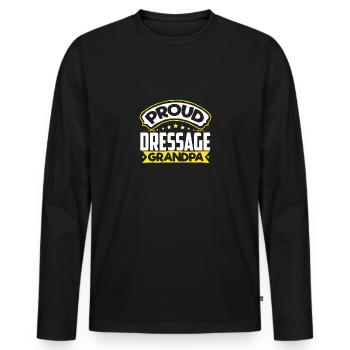 Sports Papy Dressage Papi - T-shirt manches longues Premium bio Homme - noir - Devant - Nico (187cm)