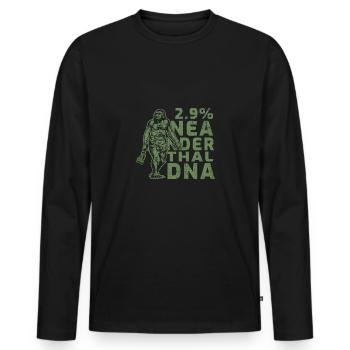 Neanderthal - Men's Premium Organic Long Sleeve Shirt - black - Front - Nico (187cm)