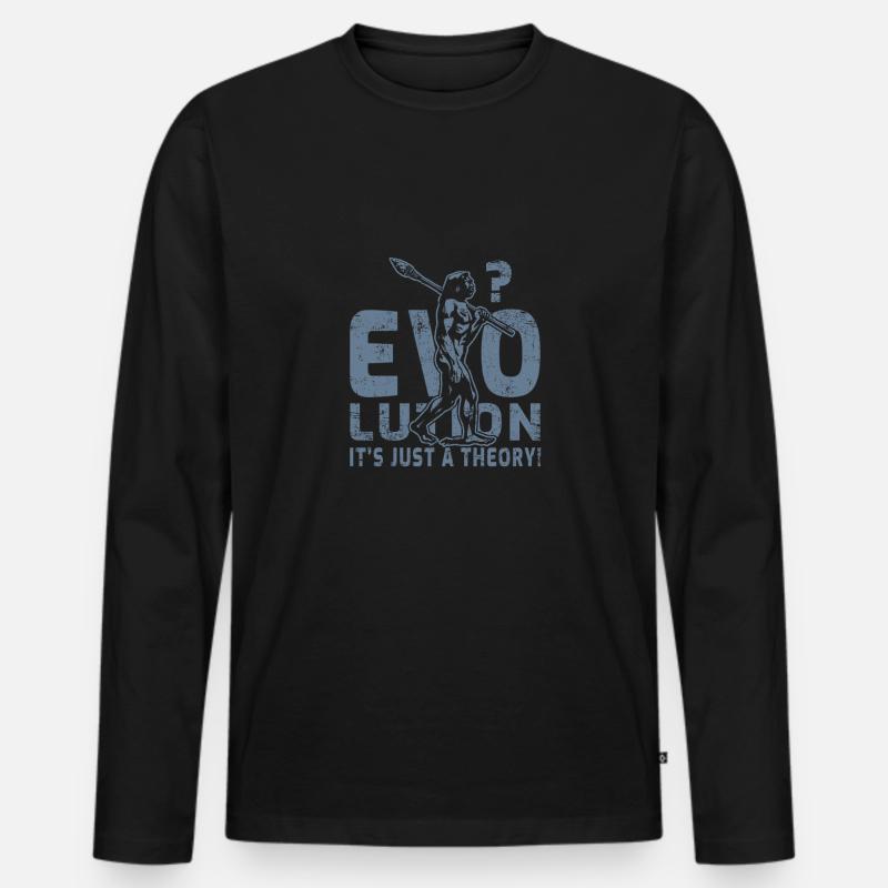 Neandertaler - Männer Premium Bio Langarmshirt - Schwarz