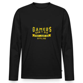 Gaming - Männer Premium Bio Langarmshirt - Schwarz - Vorne - Nico (187cm)