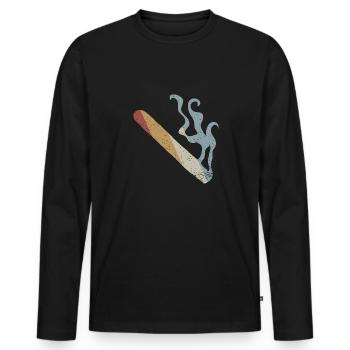 Cigare Retro Style Vintage - T-shirt manches longues Premium bio Homme - noir - Devant - Nico (187cm)
