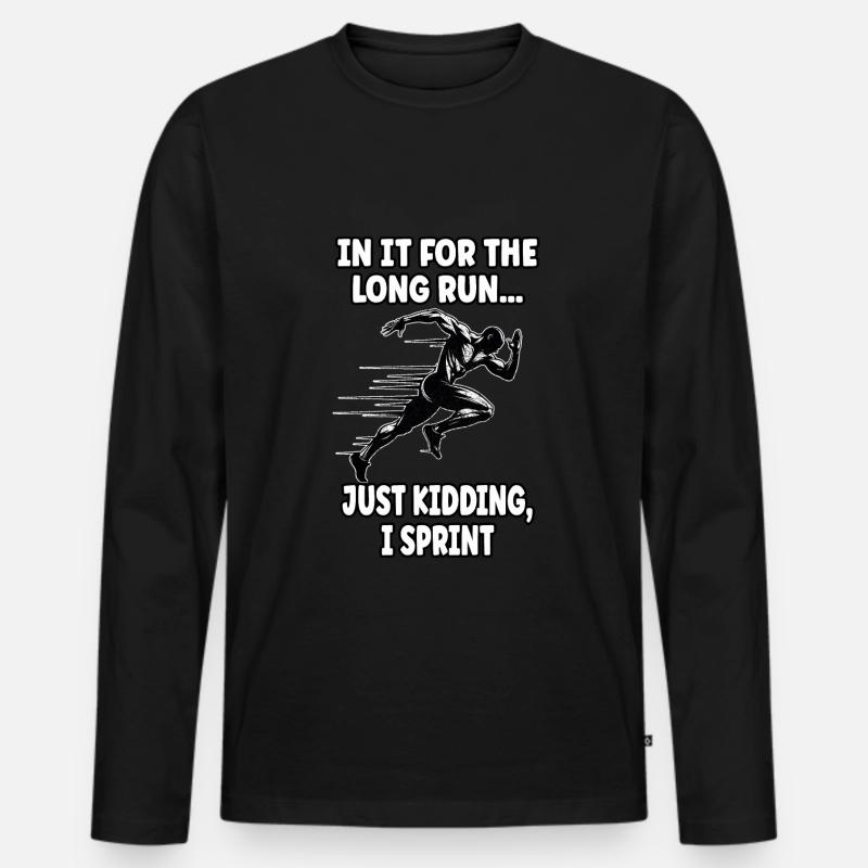 Bahnläufer Sprinter Sprint 100m Sprinter - Männer Premium Bio Langarmshirt - Schwarz