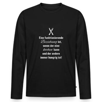 Une relation qui fonctionne - T-shirt manches longues Premium bio Homme - noir - Devant - Nico (187cm)