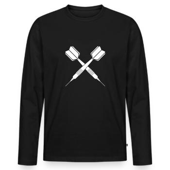 Fléchettes Flèche - fléchettes joueur fléchettes fléchettes flèches - T-shirt manches longues Premium bio Homme - noir - Devant - Nico (187cm)