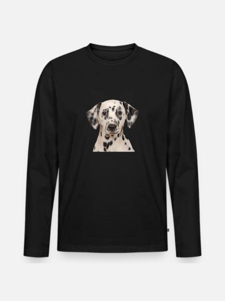 Chiot dalmatien Latoya - T-shirt manches longues Premium bio Homme - noir