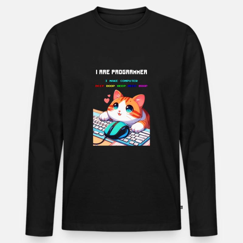 Ich bin Programmierer - Männer Premium Bio Langarmshirt - Schwarz