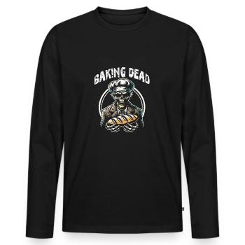 Baking Dead Zombie Baker Creepy Baker - Men's Premium Organic Long Sleeve Shirt - black - Front - Nico (187cm)