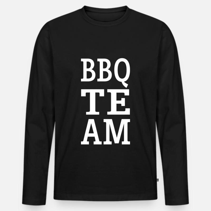 Bbq Team Grillen - Männer Premium Bio Langarmshirt - Schwarz