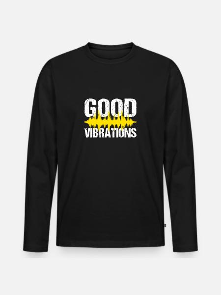 Good Vibrations Music Party - Men's Premium Organic Long Sleeve Shirt - black
