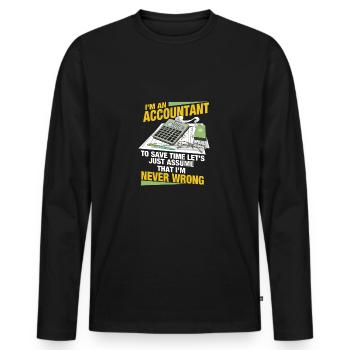 Account Receivables Professional - Men's Premium Organic Long Sleeve Shirt - black - Front - Nico (187cm)