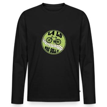 L4 L5 Lombaires | Disques intervertébraux | Cyclisme - T-shirt manches longues Premium bio Homme - noir - Devant - Nico (187cm)