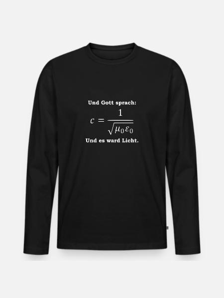 Gott sprach Lichtformel - Männer Premium Bio Langarmshirt - Schwarz