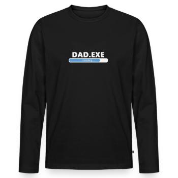 Installing Dad EXE (1055) - Männer Premium Bio Langarmshirt - Schwarz - Vorne - Nico (187cm)