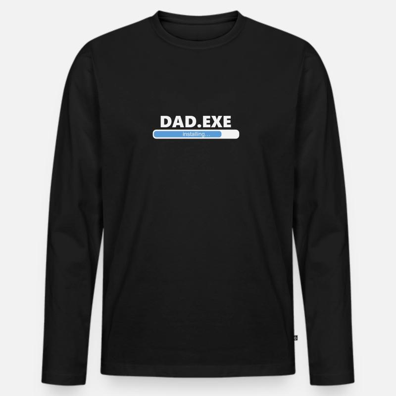 Installing Dad EXE (1055) - Men's Premium Organic Long Sleeve Shirt - black