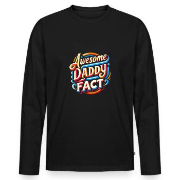 Dad is the best Dad is great - Men's Premium Organic Long Sleeve Shirt - black - Front - Nico (187cm)