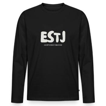 ESTJ MBTI Type de personnalité Extraverti - T-shirt manches longues Premium bio Homme - noir - Devant - Nico (187cm)