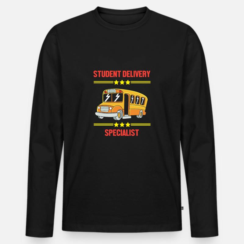 Schulbusfahrer Schulbus - Männer Premium Bio Langarmshirt - Schwarz