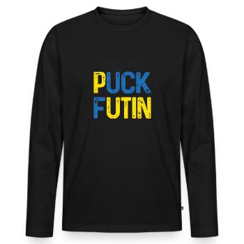 Puck Futin - Men's Premium Organic Long Sleeve Shirt - black - Front - Nico (187cm)